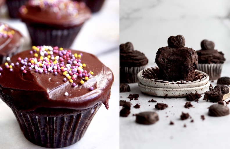 Foodtography school has really updated the dynamic range of skills used to take pictures, especially in the difference between these two pictures of cupcakes.