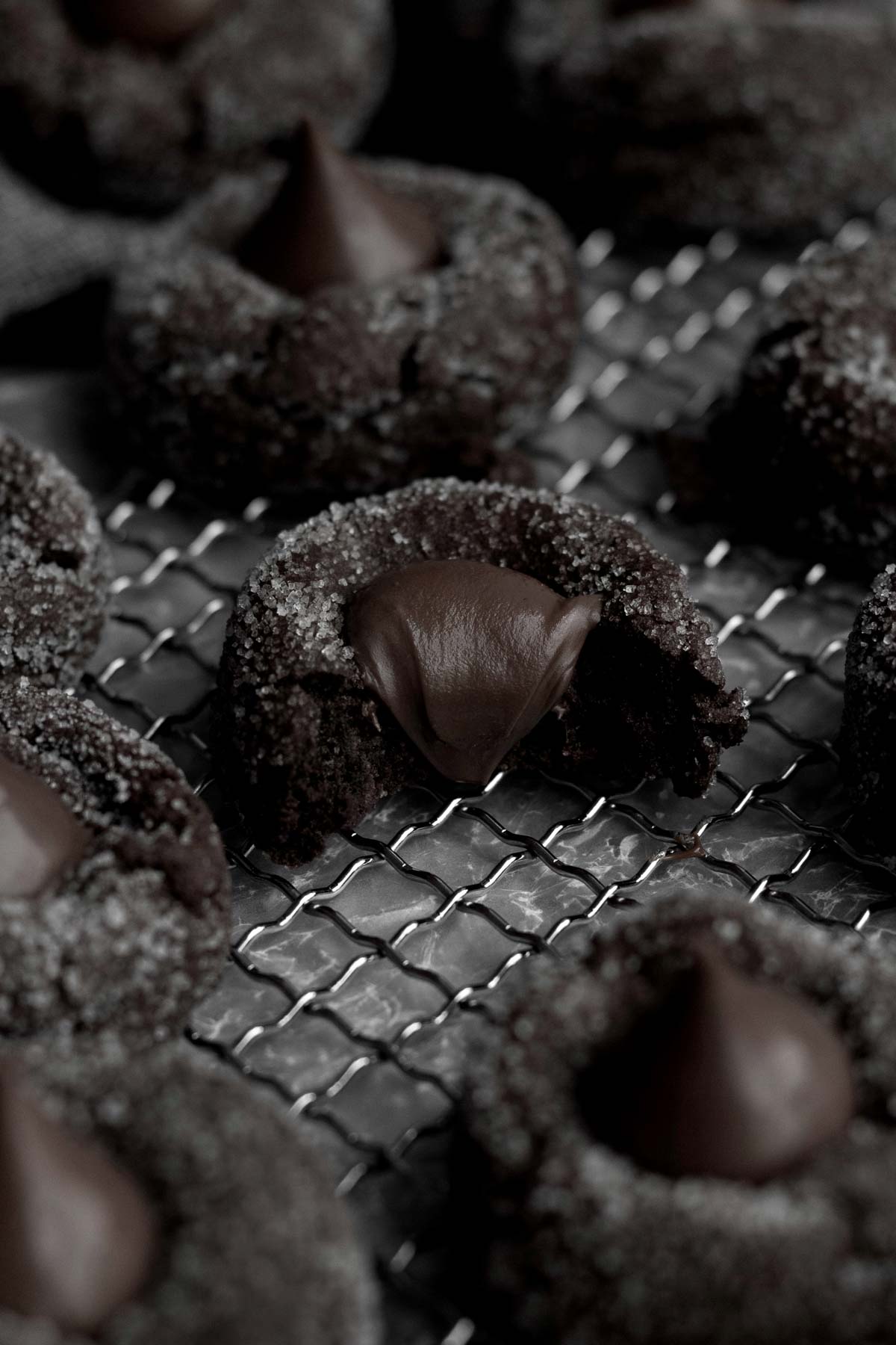 A melting kiss flows like a waterfall on this bitten Chocolate Blossom Cookie.