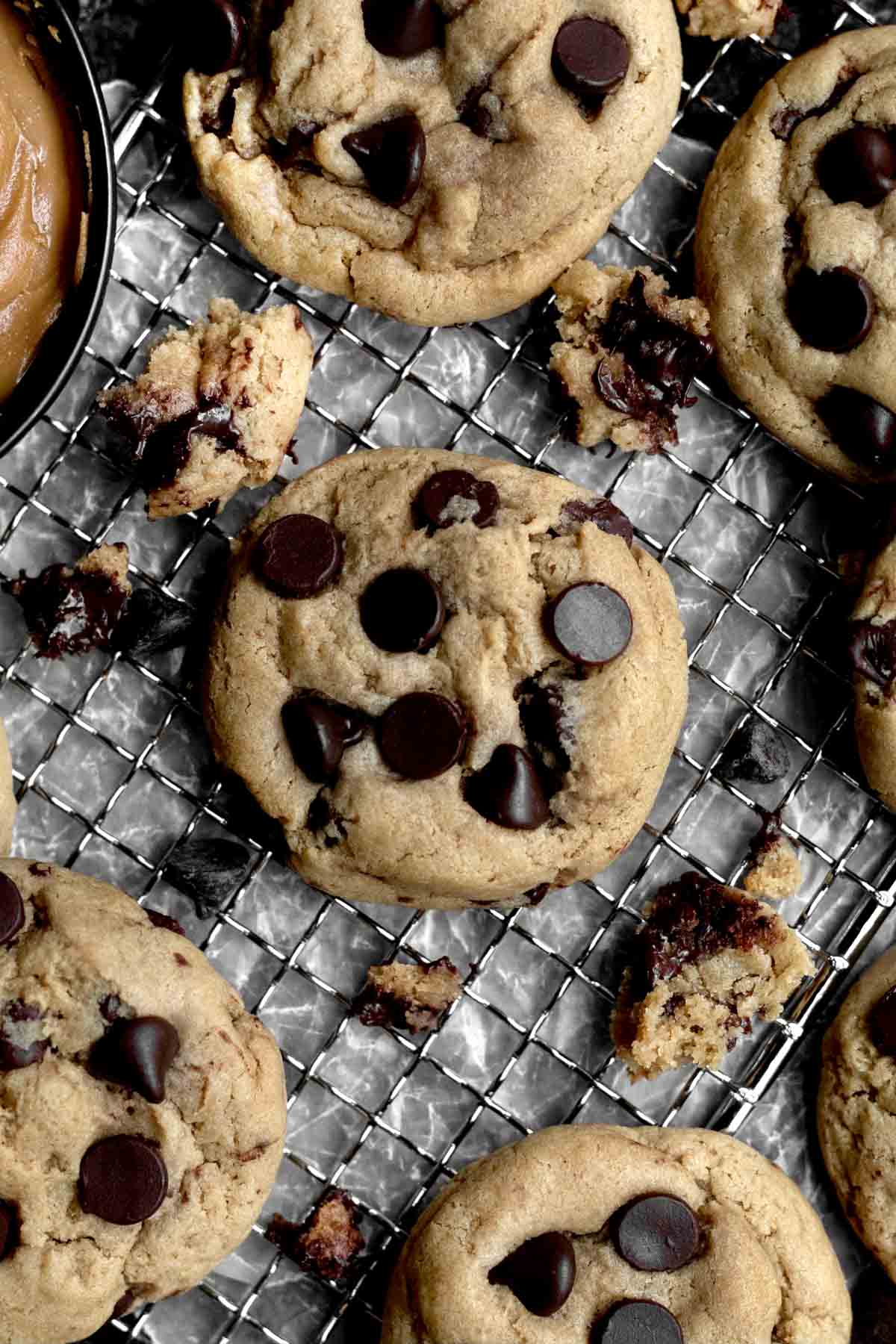 Gooey chocolate chips embedded in allergy safe peanut butter flavored cookie.